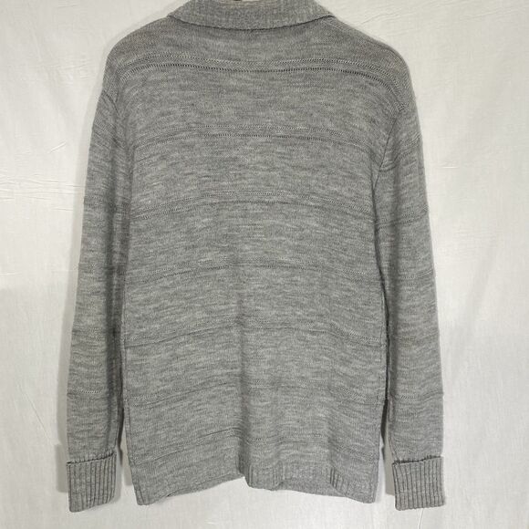 Vintage HELEN SUE Cardigan Sweater Shawl Collar Buttons Pockets Womens M Gray - Picture 2 of 8
